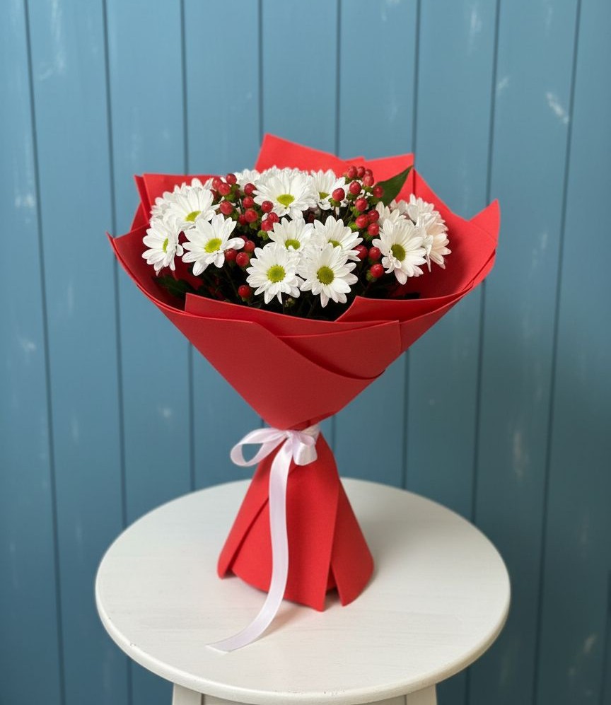 Букет цветов из: Хризантемы в Удобной Краснодарский край