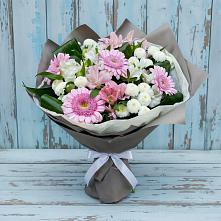Букет цветов из:  Герберы, Альстромерии и Хризантемы #REPLACE_PRED# Удобной Краснодарский край