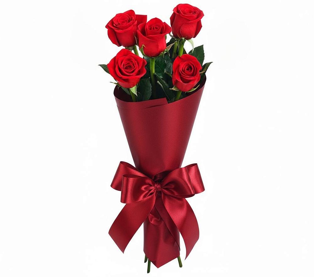 Букет 5 Красных роз Эдлесс Лав в Удобной Краснодарский край