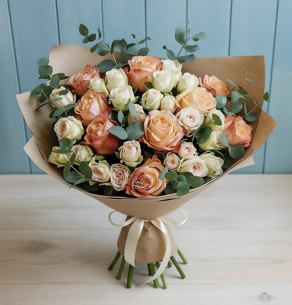 Букет цветов из: Альстромерии и Розы в Удобной Краснодарский край