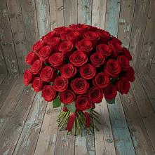 Букет 55 Красных роз Фридом #REPLACE_PRED# Удобной Краснодарский край