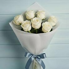 Букет 7 Белых роз Эдлесс Лав в Удобной Краснодарский край