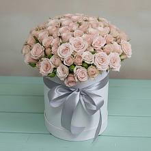 Цветочная композиция из Розы в шляпной коробке в Удобной Краснодарский край