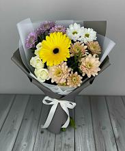 Букет цветов из:  Розы, Герберы и Хризантемы #REPLACE_PRED# Удобной Краснодарский край