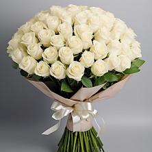 Букет 101 беля роза Белоснежка в Удобной Краснодарский край