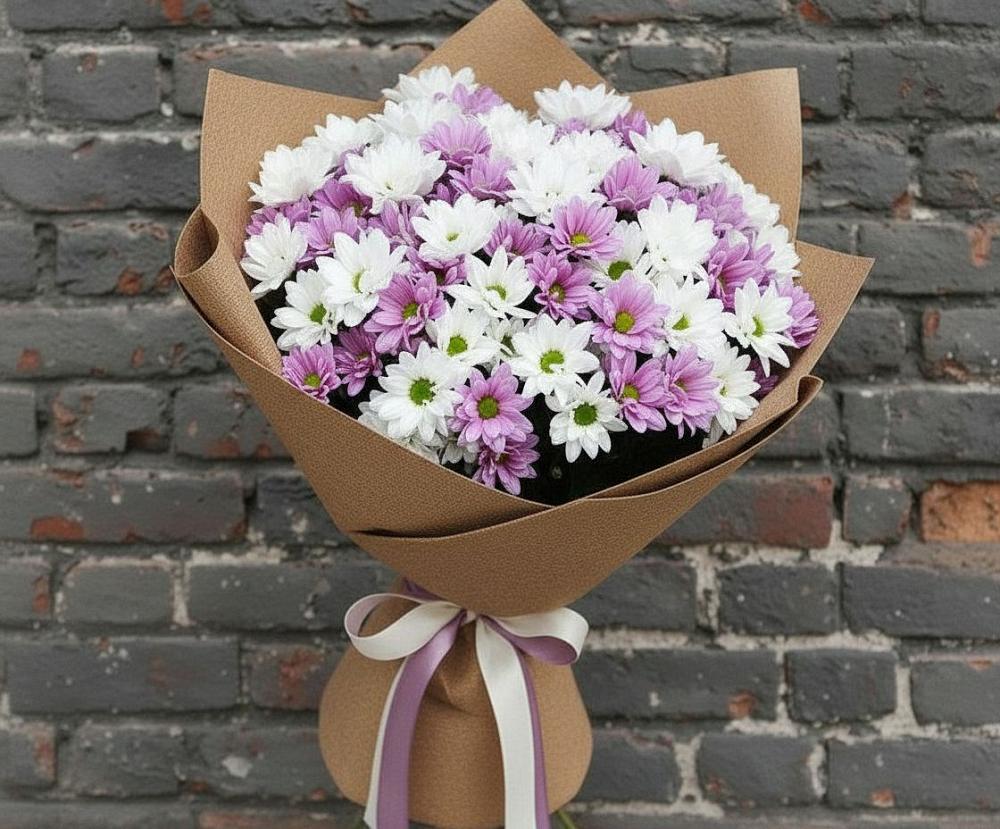 Букет цветов из: Хризантемы в Удобной Краснодарский край