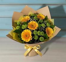 Букет цветов из:  Герберы и Хризантемы в Удобной Краснодарский край