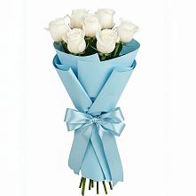 Букет 7 белых роз Проуд в Удобной Краснодарский край