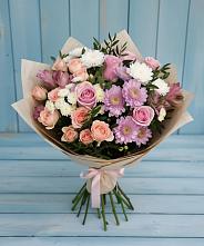 Букет цветов из:  Хризантемы, Розы и Альстромерии #REPLACE_PRED# Удобной Краснодарский край