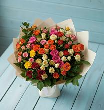 Букет Микс из разноцветных кустовых роз #REPLACE_PRED# Удобной Краснодарский край